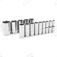 GEARWRENCH Socket Set: 1/2 in Drive, 14 Piece, 6-Point, SAE, 7/16 in to 1 1/2 in (MPN 80733). Key specifications — attr1224269: 1/2 in; attr1204685: Not Tether Capable; attr1204650: 7/16 in to 1-1/2 in; attr1204673: Socket Bits Not Included; attr1204688: GEARWRENCH; attr1224230: Friction; attr1224354: No Thin Wall; attr1206170: Deep Sockets.