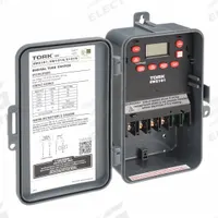 TORK Electronic Timer: 7 day, Astronomic, 120-277V AC, SPST, Digital (MPN EWZ101). Key specifications — Body Material: Plastic; Indoor/Outdoor Usage: Indoor; Astronomic Functionality: Astronomic; Mounting Style: Surface; Brand: TORK.
