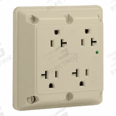 LEVITON Plugs and Receptacles: Quad, 5-20, Ivory, 125V AC, 20 A, 2 Pole / 3 Wire (MPN 5490-I) - General Purpose Receptacles