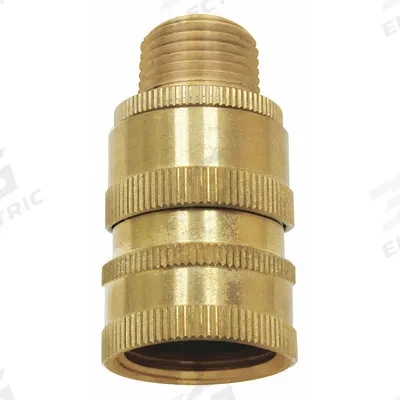SANI-LAV Quick Connect Hose Adapter: Brass, Brass, 2 in Overall Lg - Faucet Sprayer Hose Adapters