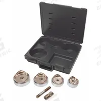 GREENLEE Knockout Punch Set (MPN 7308). Key specifications — attr172427: Punches and Dies for 2-1/2 in, 3 in, 3-1/2 in, 4 in Conduit, Mfg. No. 29452 Draw Stud, 1557SS Sleeve, Plastic Case; attr150076: GREENLEE.