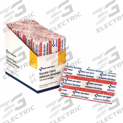 FIRST AID ONLY Adhesive Bandage: Knuckle Bandages, 1 1/2 in Wd, 3 in Lg