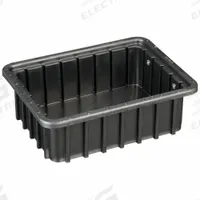 LEWISBINS Divider Box: 0.1 cu ft, 10 3/4 in x 8 1/4 in x 3 1/2 in, Lid Not Included, Plastic (MPN DC1035-SXL BUY 16S). Key specifications — Includes Dividers: Dividers Not Included; Includes Lid: Lid Not Included; Material: Plastic; Color: Black; Brand: LEWISBINS.
