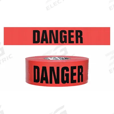 APPROVED VENDOR Barricade Tape: 500 ft Lg, 3 in Wd, Danger Legend, Polyethylene - General Danger Messaging Barrier Tape