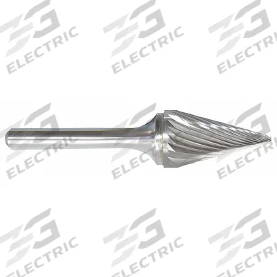 APPROVED VENDOR Carbide Bur: Pointed-End Cone, SM-61, Single Cut, 3/32" x 1/4" Head - Single-Cut Pointed-End Cone Burs