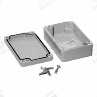 HAMMOND Enclosure: Die-Cast Aluminum, 3 in x 2 in x 1 in, NEMA 12/13/4/4X/6/6P, Screw On (MPN 1590Z062GY). Key specifications — Brand: HAMMOND; Closure Method: Screws; Knockouts: Not Included.