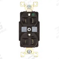 BRYANT Receptacle: Hospital Grade Fed. Spec., Duplex, 5-15R, Brown, 125V AC, 15 A, 2 Pole / 3 Wire (MPN BRY8200)
