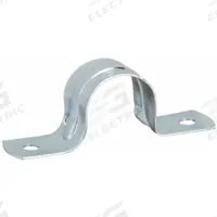 Conduit & Pipe Strap Clamp, Two-Hole: 1/2 in Trade Size, Steel, EMT (MPN 2092). Key specifications — Manufacturer Part Number: 2092; Color: Gray; Compatible Conduit Trade Size: 1/2 in; Compatible Conduit Type: EMT; Compatible Nominal Conduit/Pipe Size: 1/2 in; Compatible Pipe Size: 1/2 in; Finish: Electroplated; Material: Steel.