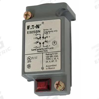 EATON Limit Switch Body: EN50041 Body, 2 Mounting Holes, 2NO/2NC - Bodies for Limit Switches