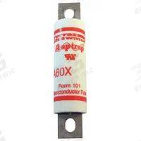 Semiconductor Fuse: A60X Series, Fast-Acting, 100 A, 600 V AC, Non-Indicating (MPN A60X100-4). Key specifications — Series: A60X; Brand: MERSEN; Voltage Type: AC Only.