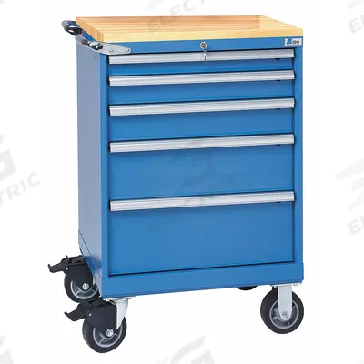 LISTA Modular Drawer Cabinet: 28 1/4 in x 22 1/2 in x 43 1/4 in, 5 Drawers, Tubular - Lista Mobile Modular Drawer Cabinets