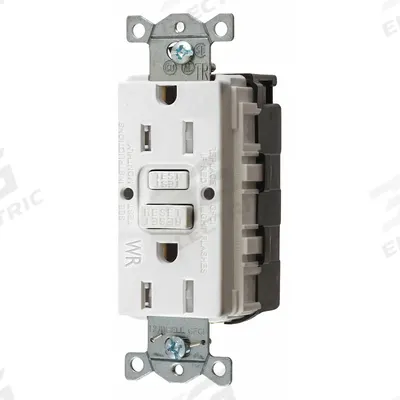 HUBBELL GFCI Receptacle: Decorator Duplex, 5-15, White, GFCI, 125V AC, 15 A - General Purpose Receptacles