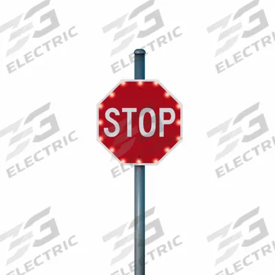 LED Traffic Signal Controller: 36 in Nominal Sign Size (W x H), Aluminum, 0.08 in Thick - Flashing LED Stop Signs