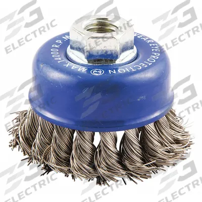 APPROVED VENDOR Cup Brush: Twisted Stainless Steel, 2 3/4 in Dia, 0.02 in Fill Dia - Heavy-Cleaning Brushes for Contoured Stainless Steel Surfaces