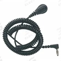 DESCO Banana Cord: Date Coded/Relaxed Retraction Coil Cord/Right Angled Banana Plug, 6 ft Cord Lg (MPN 91095). Key specifications — Cord Shape: Coiled; Plug Connection: Right Angle Banana Plug; Brand: DESCO.