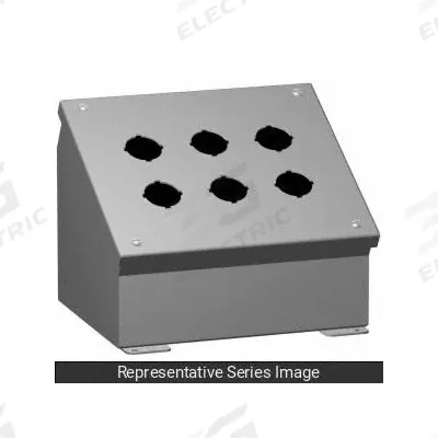 HAMMOND Push Button Consolet: 22mm, 2 Holes, Carbon Steel - Enclosures for 22mm Operators