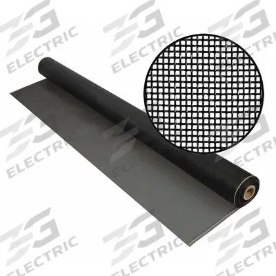 PHIFER Replacement Screen: Fiberglass, Charcoal, 20 x 20 Mesh Size, 3 ft Wd - Fiberglass Door and Window Screen