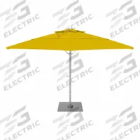 CALIFORNIA UMBRELLA Outdoor Umbrella: Yellow, Aluminum/Steel, Hand Crank, 125 3/16 in Overall Dia (MPN SOLA118001-6002). Key specifications — Brand: CALIFORNIA UMBRELLA; Canopy Color: Yellow; Includes Base: Yes; Includes Lights: No; Opening Mechanism: Hand Crank; Pole Material: Steel.