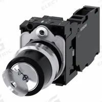 SIEMENS Selector Switch: 2 Position, 22 mm Panel Mounting Size, 1NO/1NC, Series 3SU1150 (MPN 3SU1150-4BF11-1FA0). Key specifications — Manufacturer Part Number: 3SU1150-4BF11-1FA0; Brand: SIEMENS; Switch Action: Maintained/Maintained; Contact Form: 1NO/1NC; Key Removal Position: Any Position.