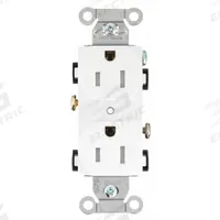BRYANT Receptacle: Duplex, 5-15, White, 125V AC, 15 A, 2 Pole / 3 Wire (MPN CRS15WTR)