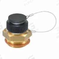 JW WINCO Fluid Drain Valve: Brass, G 1 in Mounting, M26x1.5 Valve-Fitting Thd., Max 100 bar (MPN 880-G1-MS-K). Key specifications — attr1303547: JW WINCO; attr1303572: G 1 in; attr1303557: M26x1.5; attr1303594: Plastic Cap with Stainless Steel Tether.