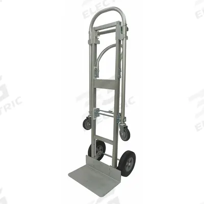 APPROVED VENDOR Convertible Hand Truck: 500 lb, Dual-Handle, Silver, Aluminum - 2-Position Convertible Hand Trucks
