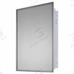 KETCHAM Medicine Cabinet: Rectangular, Glass, 22 in Overall Ht, 16 in Overall Wd, Stainless Steel (MPN 1622). Key specifications — Brand: KETCHAM; Frame Material: Stainless Steel; Frame Finish: Bright Annealed; Frame Color: Silver; Material: Glass.