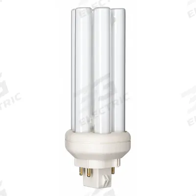 PHILIPS Compact Fluorescent Bulb: 4-Pin (GX24q-3), PL-T, Fluorescent, 4100K - CFL Triple Twin-Tube Plug-In Lamps