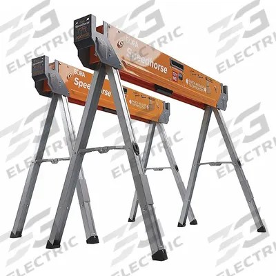 BORA Saw Horse: Fixed Ht, Steel, 3 in Overall Wd - Steel Top Sawhorses