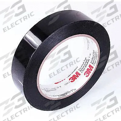 3M Electrical Tape: 1 in Wd, 72 yd Lg, 1.97 mil Thick, Polyester Film, Rubber - Abrasion-Resistant Electrical Tape
