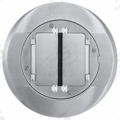 HUBBELL WIRING DEVICE-KELLEMS Floor Box Cover and Carpet Flange: Round, Silver, Aluminum - Aluminum Electrical Floor Box Covers