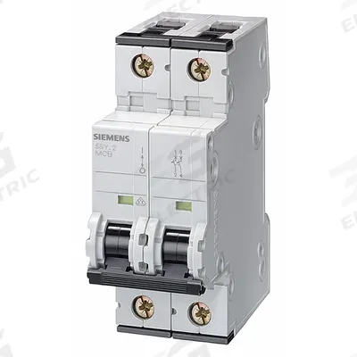Siemens Supplementary Protector: 4 A Amps, 5kA at 400V AC, Screw Clamp, 5SY6, 400V AC - C-Curve, 2-Pole UL1077 DIN Rail-Mount Supplementary Protectors
