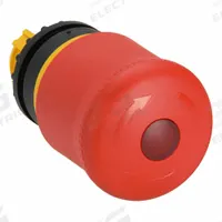 EATON Contact Block: Illuminated, Mushroom Head Profile, Non-Metallic, 22 mm, 2NC (MPN M22-PVLT-K02-230R). Key specifications — Brand: EATON; Action: Maintained; Series: M22; Push Button Material Type: Non-Metallic.