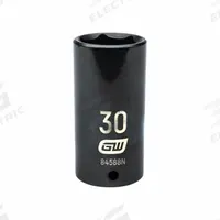 GEARWRENCH General Purpose Impact Sockets: 1/2 in Drive Size, Metric, 30 mm Socket Size, 6-Point (MPN 84588N). Key specifications — attr1215501: GEARWRENCH; attr1215515: Black Oxide; attr1215518: 30 mm.