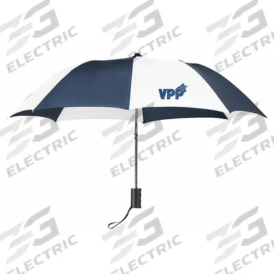 QUALITY RESOURCE GROUP Umbrella: 42 in Arc Lg, Navy/White, 42 in Open Dia, Nylon, Auto Open - Umbrellas