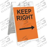 APPROVED VENDOR Traffic Barricade: 45 in Overall Ht, 25 in x 45 in, Engineer, Barricade, Reflective (MPN 130-WLGQ3601-OBEG). Key specifications — Color: White; Includes: Sign Stand; Manufacturer Part Number: 130-WLGQ3601-OBEG; Brand: APPROVED VENDOR; Accepts Light: Yes; Frame Material: Plastic; Legend: Keep Right with Arrow; Style: A-Frame.