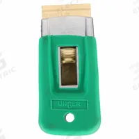 UNGER Scraper: Bld. Mat. Carbon Steel, Hdl. Mat. Rubber, Stiff, 4 1/2 in Overall Lg (MPN SR040). Key specifications — attr1004902: UNGER; attr1016211: SRB10; attr1014703: Rubberized; attr1017570: Standard End; attr1034073: Straight.