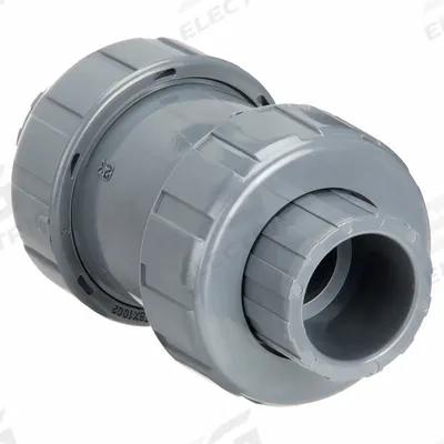 HAYWARD Check Valve: Ball, Inline Valve Body, PVC, 1 in Pipe Size, True Union Socket/NPT - PVC Ball Check Valves