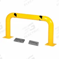 APPROVED VENDOR Machine Guard: 24 in Top Rail Ht, 5/8 in Mounting Hole Dia, 21 in Mid-Rail Ht, Steel (MPN HPRO-RF-48-24-4). Key specifications — Color: Yellow; Material: Steel; Rail Mounting Style: Floor Mounted; Includes Mid-Rail: Mid-Rail Included.