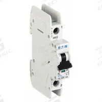 EATON IEC Miniature Circuit Breaker: 4 A Amps, 48V DC, 10kA at 277/480V AC, Screw Clamp, FAZ-NA (MPN FAZ-C4/1-NA-SP). Key specifications — Brand: EATON; DC Voltage Rating: 48V DC; Max. AIR Rating: 10kA at 277/480V AC; Terminal Connection: Screw Clamp; AC Voltage Rating: 277/480V AC.