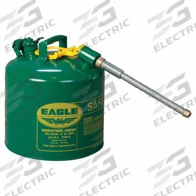 EAGLE Type II Safety Can: For Use With Oil, 5 gal Capacity, Includes 7/8 in OD Hose - Oil Safety Cans