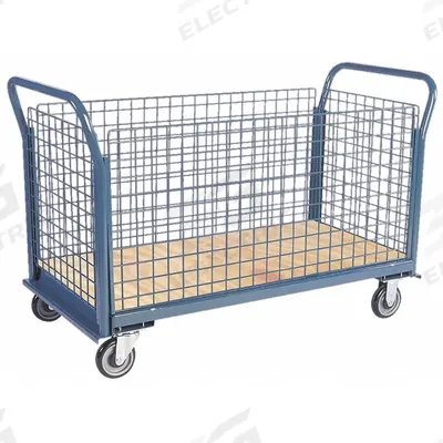 JAMCO Platform Truck: 1,200 lb, 48 in L x 24 in W x 10 in H Deck - Load-Securing Wooden-Deck Platform Trucks with Side Panels