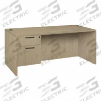 REGENCY Desk: Particle Board, Oak, 1 Pedestals, 2 Drawers, 60 in Overall Wd, 29 in Overall Ht (MPN LSP6630NO). Key specifications — Desktop Material: Particle Board; Includes Modesty Panel: Yes; Kit Product Type: Double Pedestal Desk; Desktop Color: Oak; Brand: REGENCY; Frame Color: Noble Oak; Frame Material: Particle Board; Product Type: Desk.