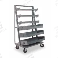 APPROVED VENDOR Bin Cart: 1,500 lb, 0 Bins/Tubs, 6 Shelves, Gray, Gray, 1 Usable Sides (MPN ATT-2438-95). Key specifications — attr1344497: Gray; attr1344509: (2) Rigid; attr1344569: Gray; attr1344548: APPROVED VENDOR.