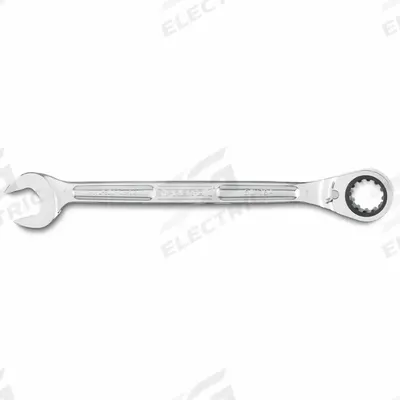 PROTO Combination Wrenches: Alloy Steel, Full Polish Chrome, 1 in Head Size, 14 in Overall Lg - SAE Spline Ratcheting Combination Wrenches