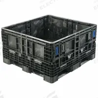 ORBIS Collapsible Bulk Container: 19.3 cu ft, 48 in x 45 in x 25 in, Lid Not Included, 4-Way Entry (MPN 906031). Key specifications — Brand: ORBIS; Stackable: Stacking Capable; Shape: Rectangular; Fork Entry: 4-Way Entry; Container Wall Type: Solid; Mobility: Stationary; Collapsible: Collapsible; Fork Pockets: Fork Pockets Included.