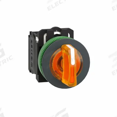 SCHNEIDER Selector Switch: 30 mm Panel Mounting Size, 3 Positions, Short Lever - Illuminated Selector Switches