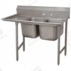 ADVANCE TABCO Scullery Sink: 2 Bowls, 42 in Overall Ht, 64 in Overall Lg, 27 in Overall Wd (MPN 9-2-36-24L). Key specifications — Brand: ADVANCE TABCO.