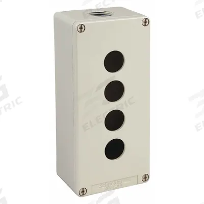 SCHNEIDER Push Button Enclosure: 22mm, 4 Holes, Cast Zinc - Enclosures for 22mm Operators