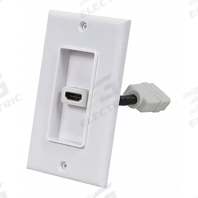 MONOPRICE Audio/Video Wall Plate: 1 Gang, 1 Port, With HDMI - Audio-Video Jacks with Frames